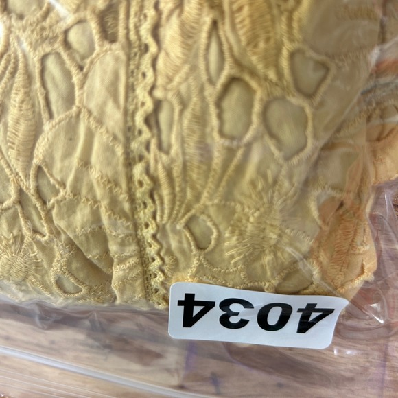 Coldwater Creek Skirt PXL Butter Yellow Cotton Floral Eyelet Cowgirl Cottagecore - Picture 10 of 10